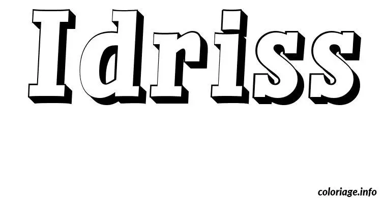 Coloriage Idriss - Prénom à imprimer