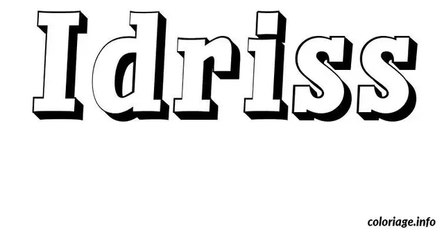 Coloriage Idriss - Prénom à imprimer