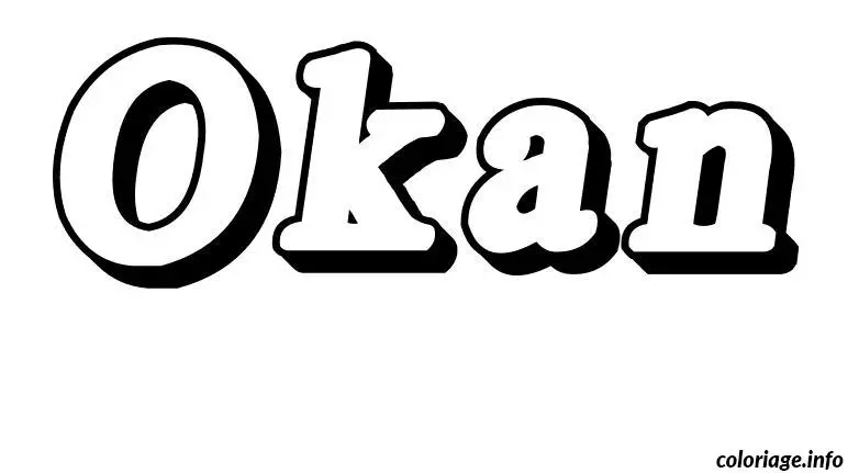 Coloriage Okan - Prénom à imprimer