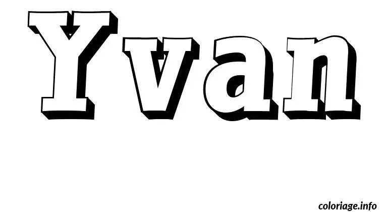 Coloriage Yvan - Prénom à imprimer