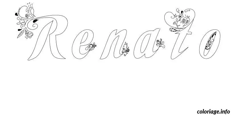 Coloriage Renato - Prénom à imprimer