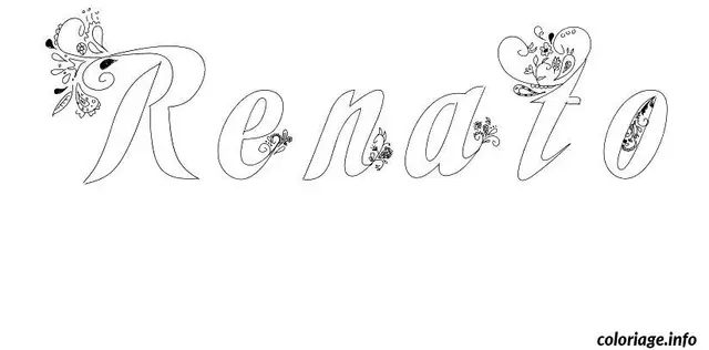 Coloriage Renato - Prénom à imprimer