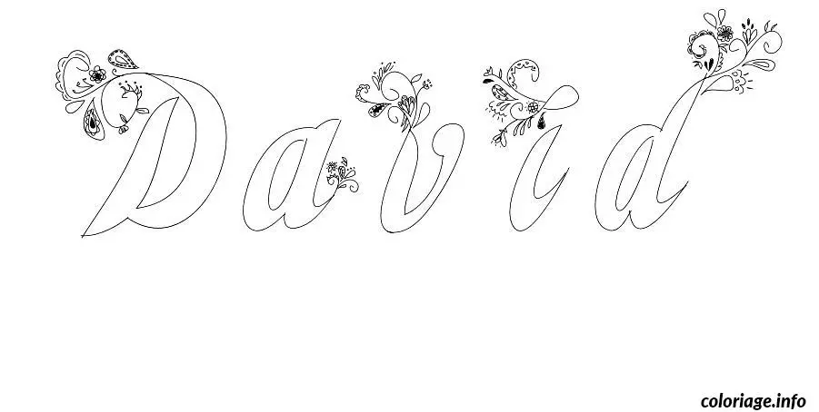 Coloriage David - Prénom à imprimer