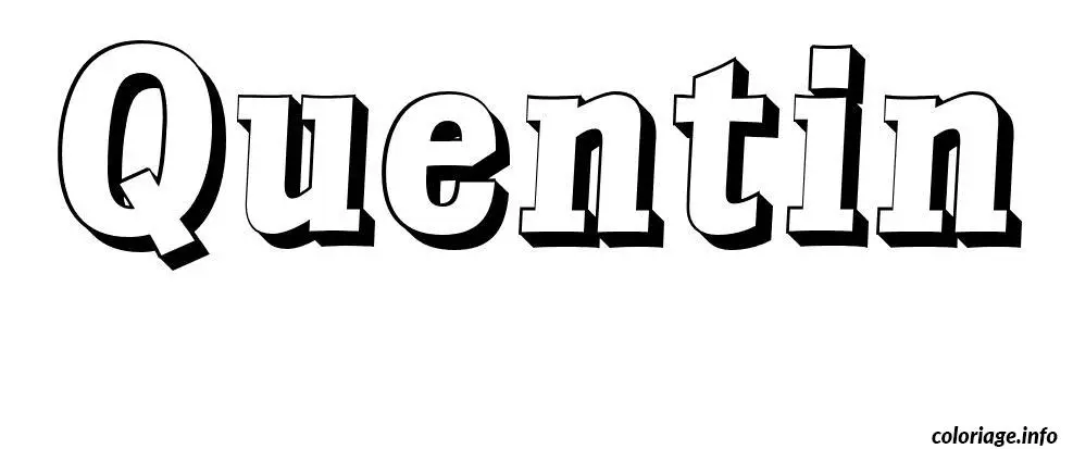 Coloriage Quentin - Prénom à imprimer