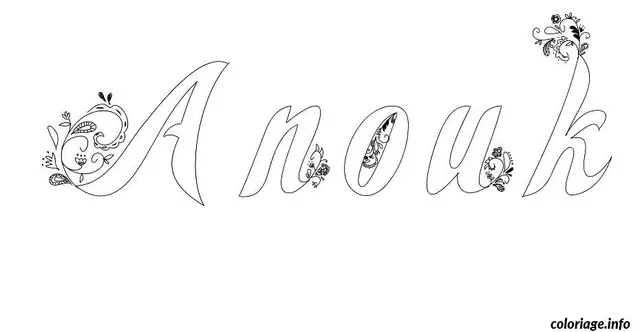 Coloriage Anouk - Prénom à imprimer