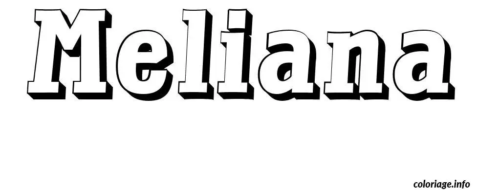 Coloriage Meliana - Prénom à imprimer