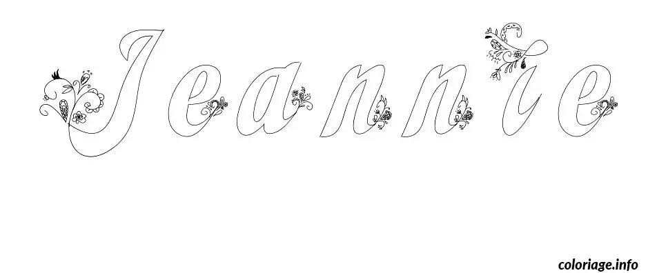 Coloriage Jeannie - Prénom à imprimer