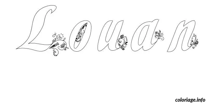 Coloriage Louan - Prénom à imprimer