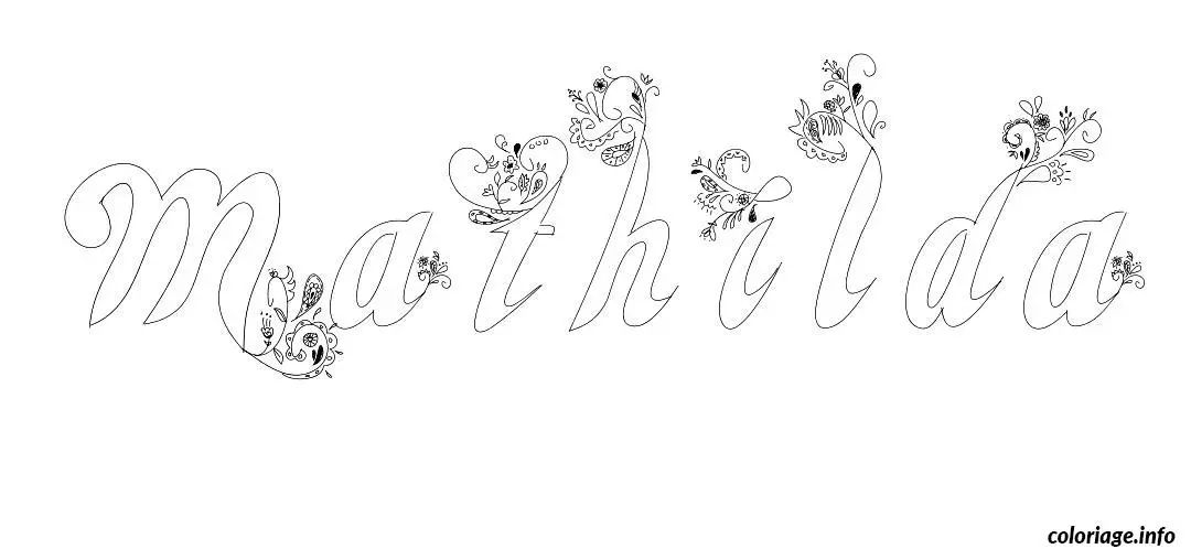 Coloriage Mathilda - Prénom à imprimer