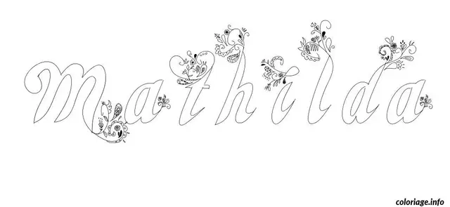 Coloriage Mathilda - Prénom à imprimer