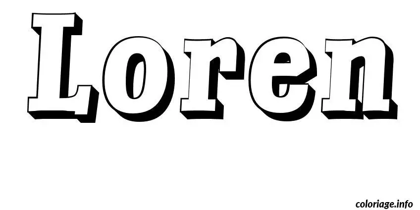 Coloriage Loren - Prénom à imprimer