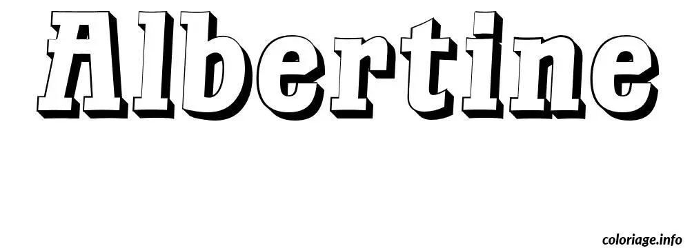 Coloriage Albertine - Prénom à imprimer