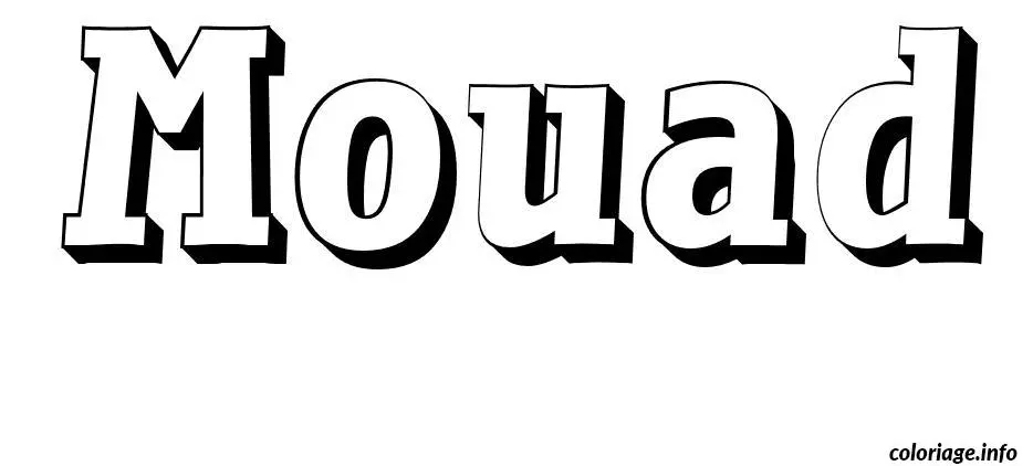 Coloriage Mouad - Prénom à imprimer