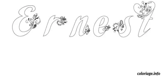 Coloriage Ernest - Prénom à imprimer