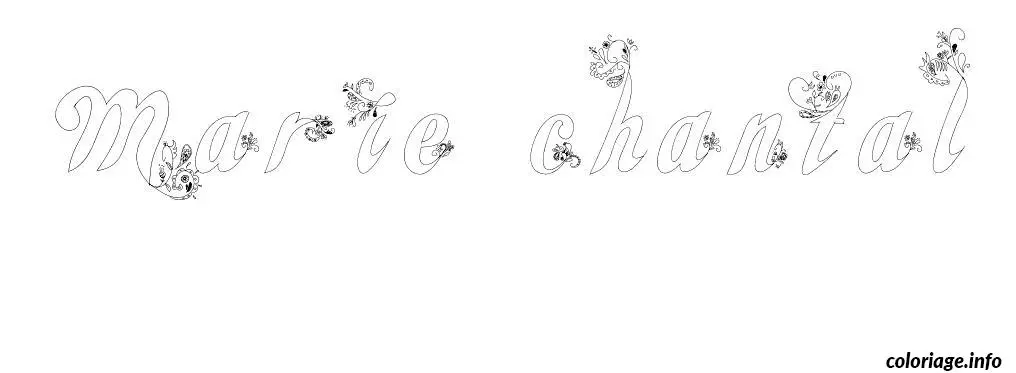 Coloriage Marie chantal - Prénom à imprimer