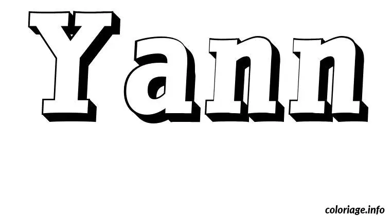 Coloriage Yann - Prénom à imprimer