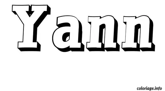 Coloriage Yann - Prénom à imprimer
