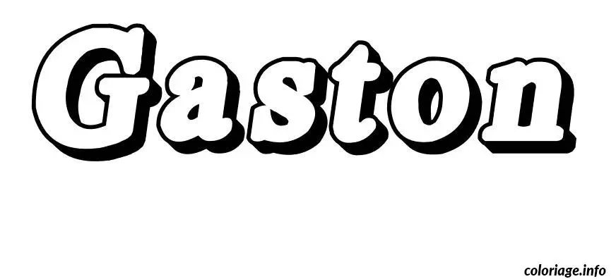 Coloriage Gaston - Prénom à imprimer