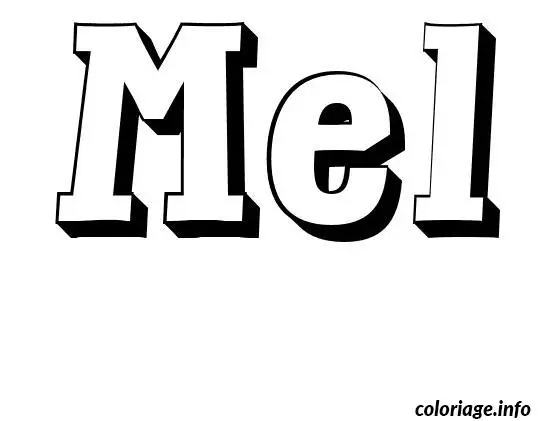 Coloriage Mel - Prénom à imprimer