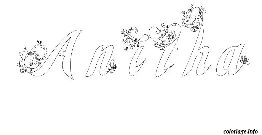Coloriage Anitha - Prénom à imprimer