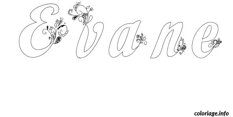 Coloriage Evane - Prénom à imprimer