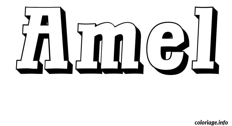 Coloriage Amel - Prénom à imprimer