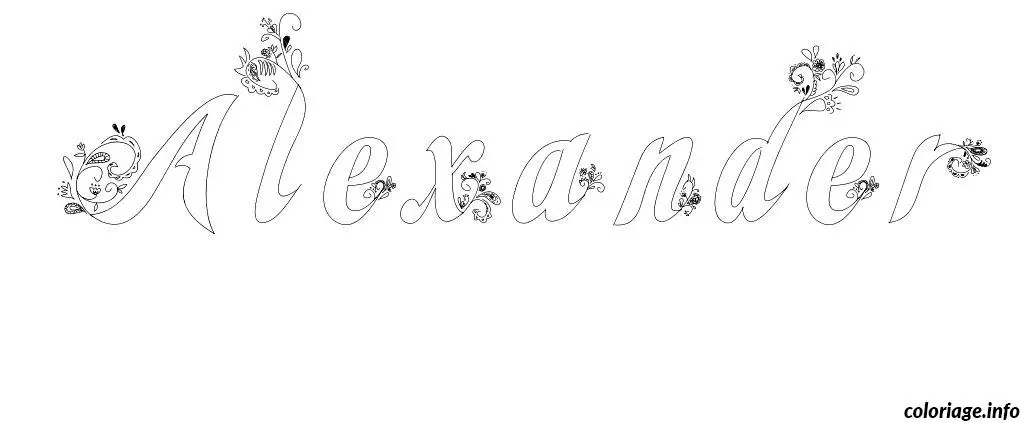 Coloriage Alexander - Prénom à imprimer
