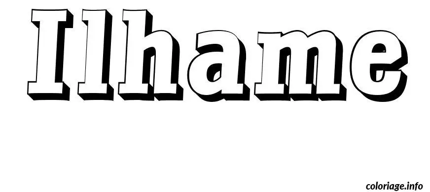 Coloriage Ilhame - Prénom à imprimer