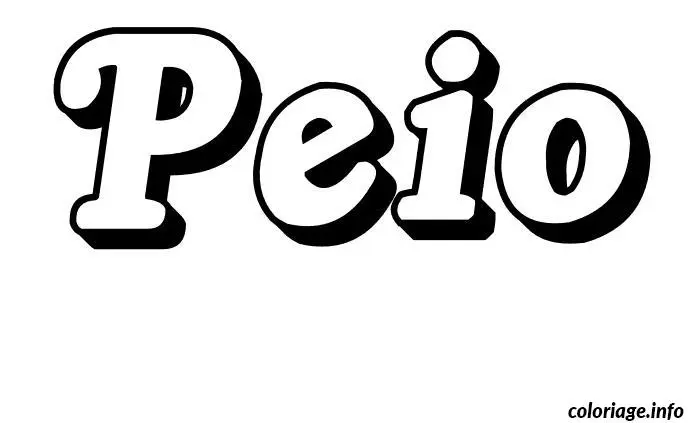 Coloriage Peio - Prénom à imprimer