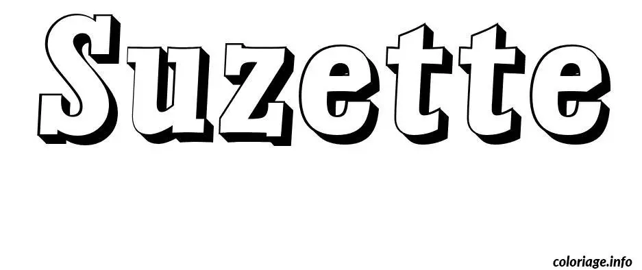 Coloriage Suzette - Prénom à imprimer