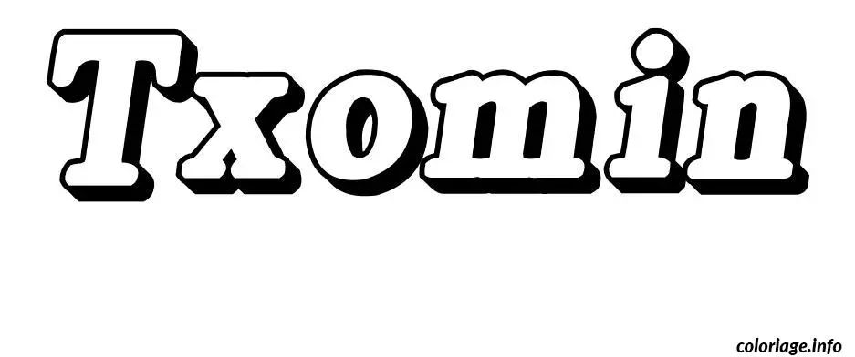 Coloriage Txomin - Prénom à imprimer