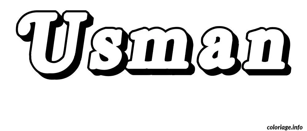 Coloriage Usman - Prénom à imprimer