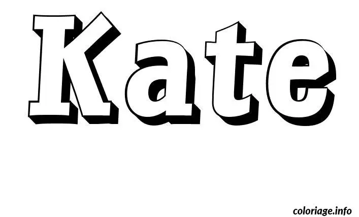 Coloriage Kate - Prénom à imprimer