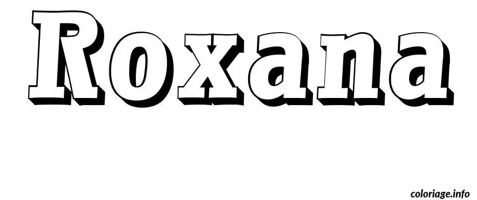 Coloriage Roxana - Prénom à imprimer
