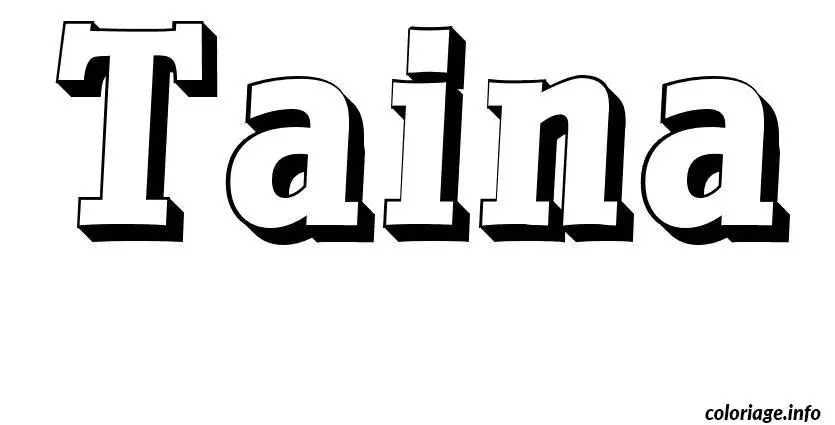 Coloriage Taina - Prénom à imprimer