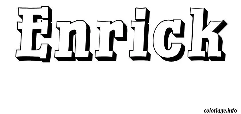 Coloriage Enrick - Prénom à imprimer
