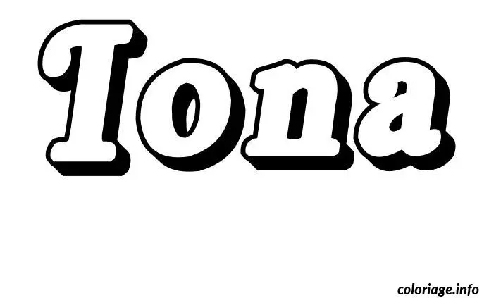 Coloriage Iona - Prénom à imprimer