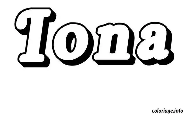 Coloriage Iona - Prénom à imprimer