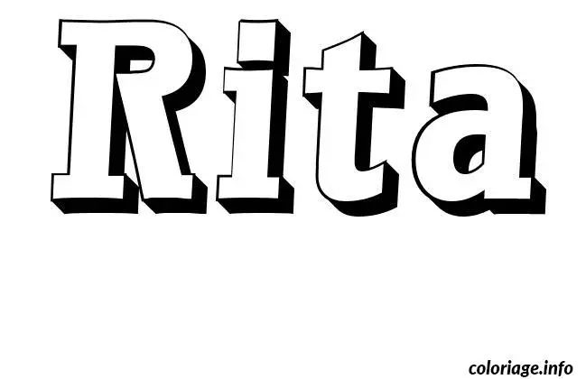 Coloriage Rita - Prénom à imprimer