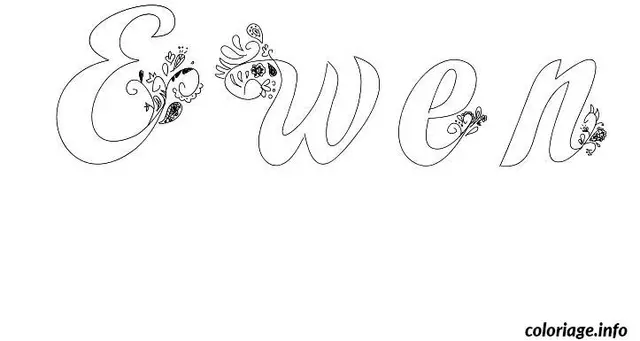 Coloriage Ewen - Prénom à imprimer