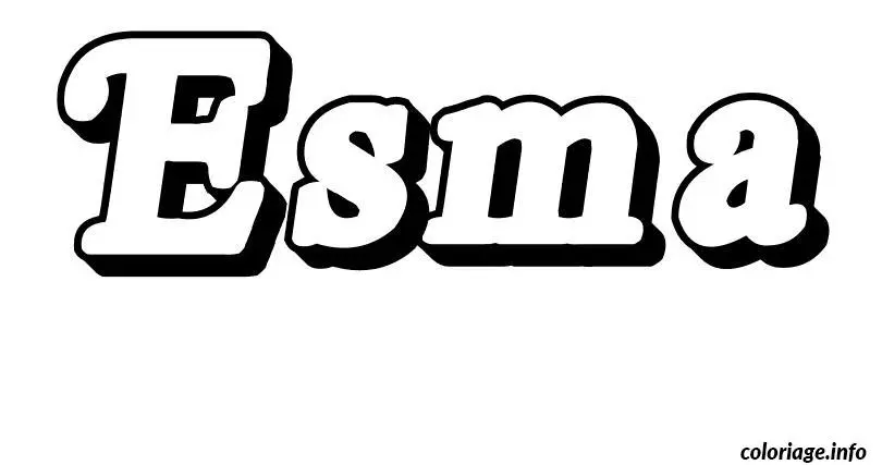 Coloriage Esma - Prénom à imprimer