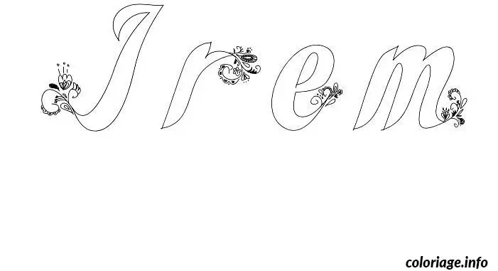 Coloriage Irem - Prénom à imprimer