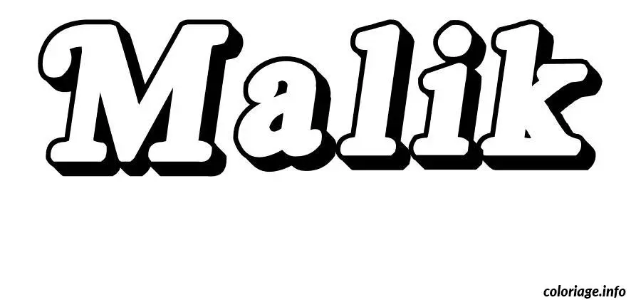 Coloriage Malik - Prénom à imprimer