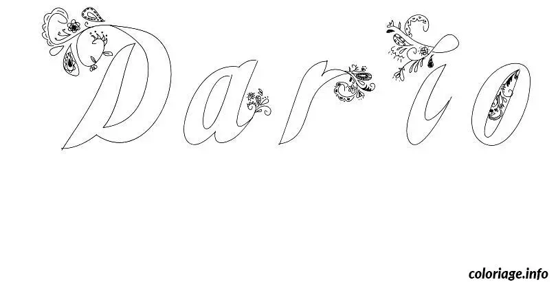 Coloriage Dario - Prénom à imprimer