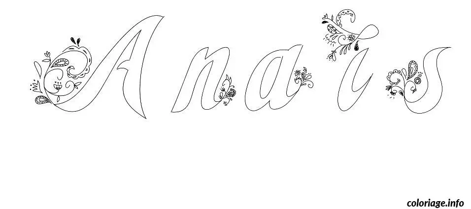 Coloriage Anais - Prénom à imprimer