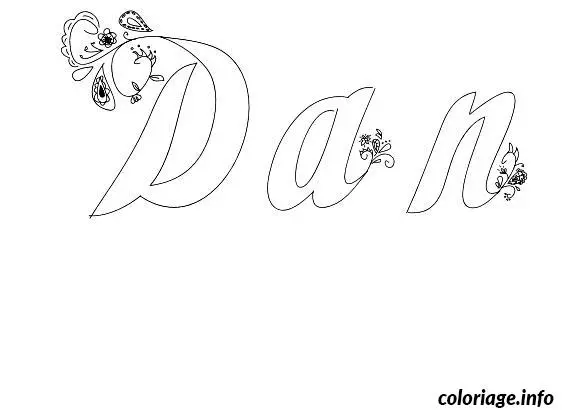 Coloriage Dan - Prénom à imprimer