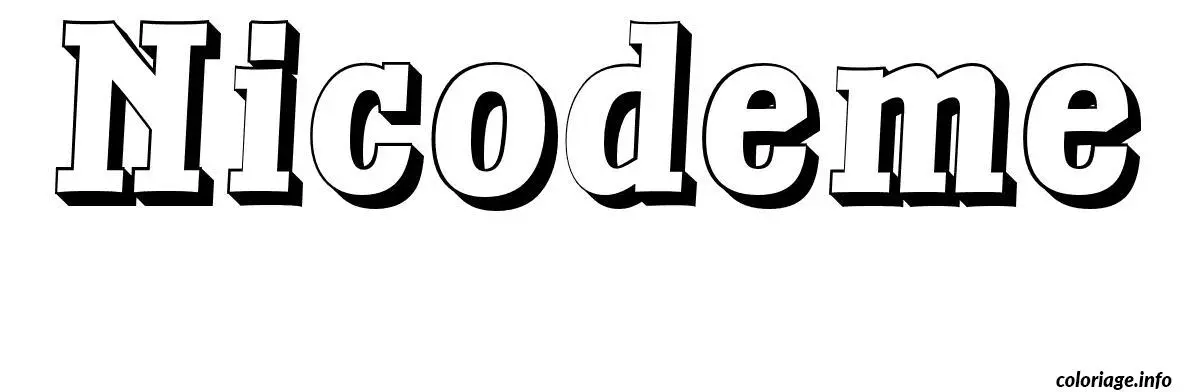 Coloriage Nicodeme - Prénom à imprimer