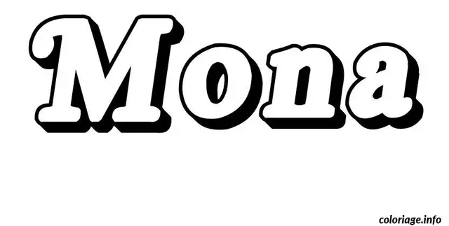 Coloriage Mona - Prénom à imprimer