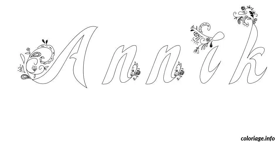 Coloriage Annik - Prénom à imprimer