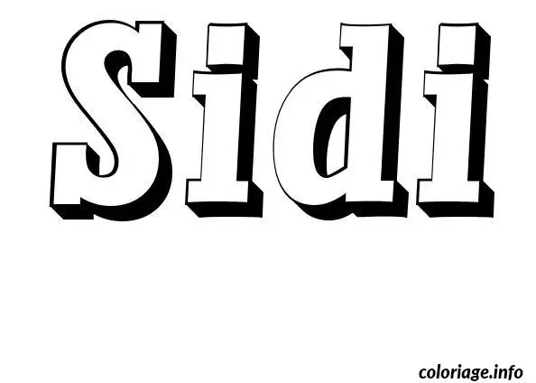 Coloriage Sidi - Prénom à imprimer